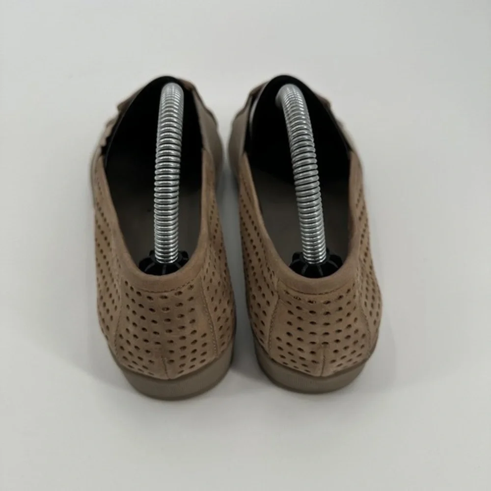 Mens Slip-On Perforated Casual Shoes - Taupe